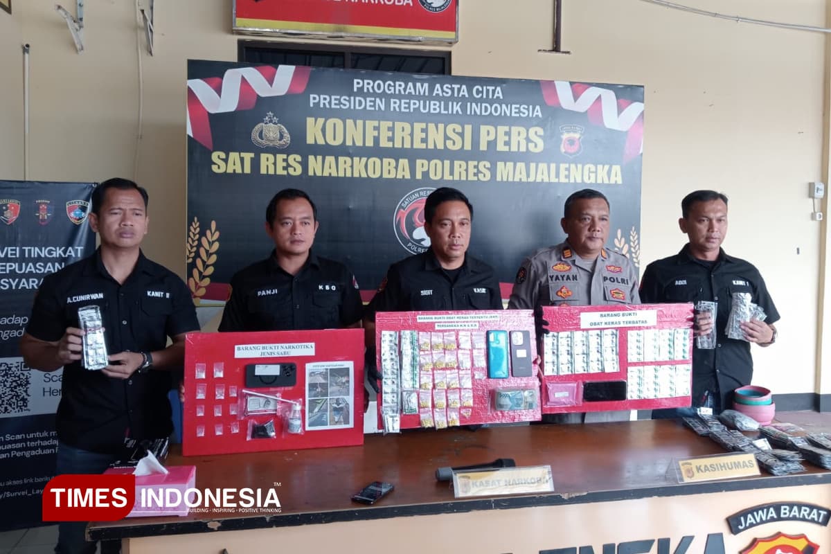 Polres Majalengka Bongkar Tiga Kasus Narkoba, Empat Tersangka Diamankan