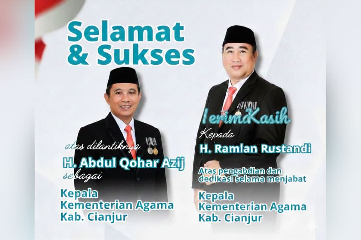 H Abdul Qohar Azij Resmi Jabat Kepala Kemenag Cianjur Gantikan H Ramlan Rustandi
